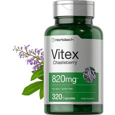 Vitex 베리 Chasteberry 820mg 320 캡슐 CASTER 트리 베리 보충제 호바흐에 의해 무료 비 Gmo 글루텐, 320정, 1개