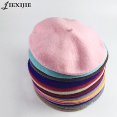 100% 양모 베레모 화가 모자 구운 밀 케이크 모자 따뜻한 여자 여성 베레모 따뜻한 여성 모자 모자 솔리드 컬러 겨울|wool beret|women beretpaint
