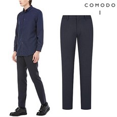 COMODO 코모도 네이비 울 블랜드 에센셜 슬랙스