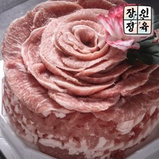 장인정육 삼겹살 한돈 케이크 생일 명절 돼지고기 선물세트 선물용 1.2kg 토퍼 Happy Birthday 증정, 1개