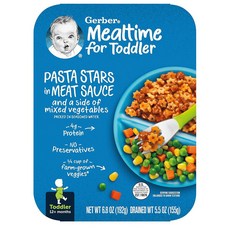 거버 이유식 밀타임 포 토들러 파스타 스타 앤 미트소스 Gerber Mealtime for Toddler Pasta Star, -, 1개