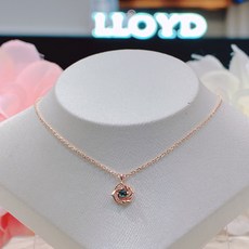로이드 14K'18K 로즈 플라워컷 **블루 러프 다이아 목걸이 [NC송파]