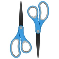 Westcott 다목적 스테인리스 스틸 일자형 가위 20.3cm 레드 186885, Single, Black, 2-Pack