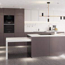  닥터씽크 릴러블키친7 템바 화이트 브라운 일자형 2.4M 이하 