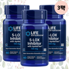 라이프익스텐션 5LOX 인히비터 보스웰리아 세라트린 100mg AKBA 60베지캡슐 3팩, 60정, 3개