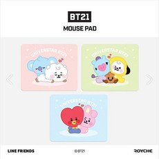 BT21 마우스 패드 베이비, 1개, 타타&쿠키