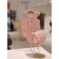 [밍크뮤]SC (PK)팅클체크플라워바디수트SET(3431360403)2024SS 신생아 백일돌선물