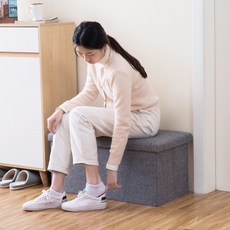 신발 교체용으로도 사용 가능한 수납 의자, 176L, 코튼 다크 그레이