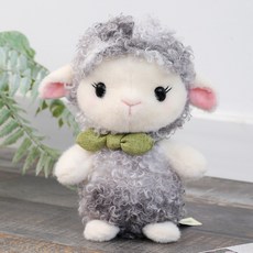 인형 부족 양말이 인형 뽀글이 인형 동물 양피규어 생일 선물 인형 수면 쿠션 인형 쿠션, 양고기 롤-그레이, 35cm