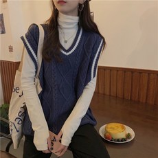 니트 조끼 여춘추에 스웨터 조끼 점퍼 신상에 학생 조끼 레이어드 Mar.27 122번 Z