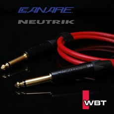 카나레 뉴트릭 기타케이블 GS-6 3m 저소음 금도금 커넥터, 레드케이블, 일자, 일자