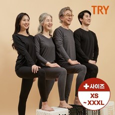 트라이 남녀 코튼 히트 발열 상하 세트 / 단품 1+1 택1 - try발열내의