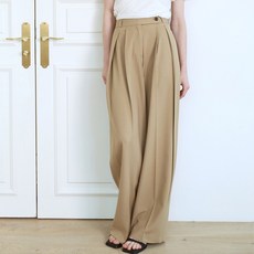 아워코모스 comos 1142 layered tuck wide slacks (beige)