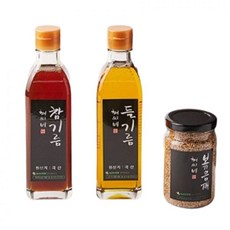 [맛있는家]최씨네참기름 국산 참기름300ml + 들기름300ml + 볶음참깨90g 선물세트