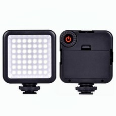 Dslr 카메라 캠코더 Dvr Dv 라이트 GW49 미니 프로 Led-49 비디오 라이트 고프로용 블랙, 1)1 PCS
