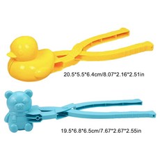 4 1pc 귀여운 오리 쌀 금형 DIY 눈덩이 제조기 겨울 눈 어린이와 성인을위한 핸들 동물 셰이퍼, duck bear