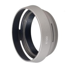 렌즈후드 메탈 실버블랙 LA49 X100 어댑터 49mm 후지 필름 후지 X100 X100S X100T X100F X100V X70 카메라 용, 1.X100 Silver, 1개