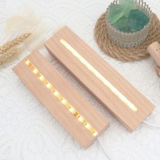 [1+1] 나무받침대 부자재 LED 아크릴 우드 무드등 조명 15cm, 2-우드조명받침-홈