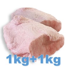 [행복미트] 국내산 돼지유통 돼지젖통 한돈 가슴살 1kg+1kg 구이용 수육용 볶음용 총 2kg [당일발송]