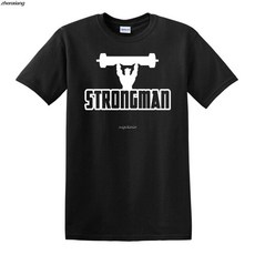 인치STRONGMAN인치 실루엣 티셔츠-파워 리프팅 체육관 보디 빌딩 리프팅