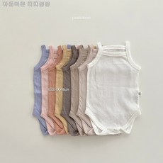 [ peekaboo ]퐁퐁 민소매 수트(단품) 8컬러 유아 아기옷 바디수트 실내복 잠옷 피카부