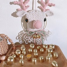 마크라메 macrame 끈 로프 실 공예 앤 마크라메 비브라토 엘크 메탈 벨 매듭 공예 매듭 공, 5 개의 20mm 금속 범퍼 벨, 충돌