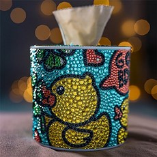 디어아트 보석십자수 DIY 휴지통, 1.네잎클로버 오리(두루마리형)