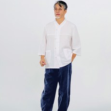 생활한복 개량한복 7부 줄무늬 상하의 세트 남자 남성 여름 계량 한복 2색상