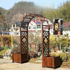 마당 중문 방부목 대문 펜션 도어 정문 아치형 입구, (아치형) 정문 217x50x120, 1개