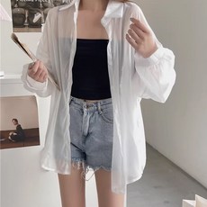 버킷웨어 시스루 루즈핏 셔츠 블라우스