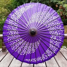 레트로 골동품 오일 종이 우산 일본식 중국 전통 수공예 우산 일본 레스토랑 전골 레스토랑 장식 우산, 84Cm 보라색 소용돌이, 1개