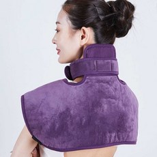온열찜질기 목 어깨 전기 찜질팩 온열기 패드, 브라운, 1개