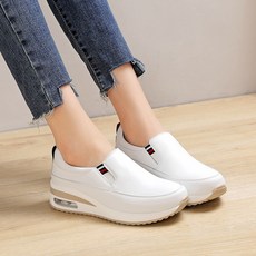 럭키캣소가죽밴딩통굽슈즈