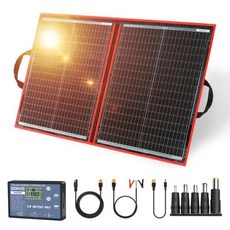 Dokio 휴대용 접이식 태양 전지 패널 12V 컨트롤러 유연한 가족 캠핑 여행용 100W 160W 200W 300W, 1) 100W