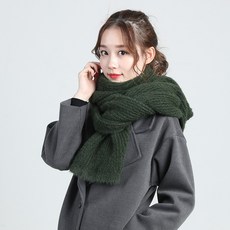 겨울 가을 두꺼운 여성 롱 타입 솔리드 무지 털실 보온 넥워머 어텀 스트라이프 단가라 밍크 인조 학생