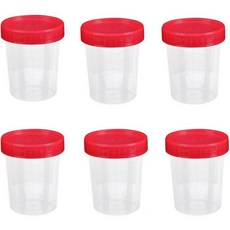 뚜껑이 있는 표본 컵 6팩 120ml 일회용 소변 용기 캡 눈금 이름 날짜 태그 임신 확인 배란 테스트 PH 샘플 수집, 6개, 1개입