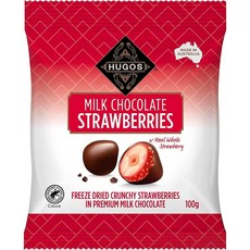 Hugos 휴고스 밀크 초콜릿 딸기 간식 100g 4팩