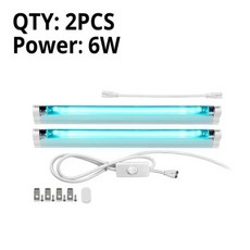 살균 자외선 소독기 UV살균기 UVC 석영 램프 T5 튜브 UV 살균 전구 6W 8W 110V 220V, 4) 2Pcs 8W With Plug 220V EU