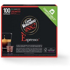 Caffe Vergnano 1882 100캡슐 CREMOSO 네스프레소 호환, 1개, 10개입 - 카사노바인베네치아