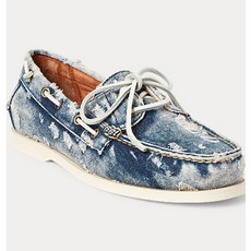 Polo Ralph Lauren Merton Washed Denim Boat Shoe 531720 Acid Washing