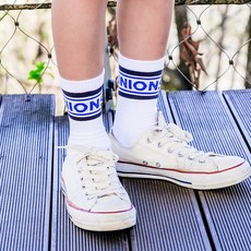 유니온스카웃 BAND LOGO SOCKS-BLUE - 유니온스카웃