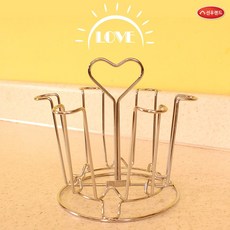 선우랜드 러브 원형컵걸이, 실버, 1개