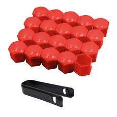 볼트 용 자동차 휠 너트 캡 20 개/세트 17mm 19mm 21mm 합금 바퀴 자동 플러그 허브 나사 보호 커버 액세서리, [03] red, [02] 19mm, 03 red