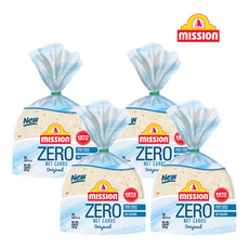 [Mission Zero] 미션 제로 또띠아 무탄수화물 제로슈가 또르띠아 252g 4팩 Mission Zero Net Carbs Original 252g, 4개
