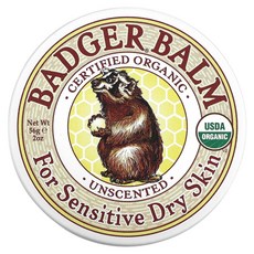 Badger Company Badger 밤 민감하고 건조한 피부용 무향 56g(2oz), 2kg, 1개