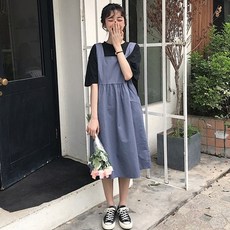 멜빵치마 멜빵스커트 여성여름옷 2020유행하는뉴스타일 일본스타일 원피스 중학생 귀여운 민소매원피스