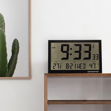 플라이토 F811 디지털 LCD 무소음 전자 탁상 벽시계 36cm (블랙), 단품
