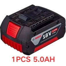 Bosch 호환 전문 리튬 배터리 18V 6.0AH Bosch 호환 BAT609 BAT609G BAT618 BAT618G 충전식 전동 공구 6/5/4.0Ah 배터리, 1개