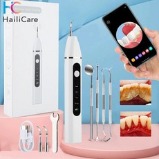 카메라가 있는 전기 치아 클리너 시각적 치과 스케일러 치석 제거기 치아 미백 스톤 플라크 스케일러 치석 제거기, 02=With4pcsTool, 1.Denatl Scaler