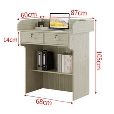 강연대 강의 테이블 조립식 리셉션 데스크 연단 교탁 회의실, G. 라이트 오크-서랍2개 87cm